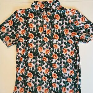 L Bad Birdie Prickly Pear Cactus Golf Polo